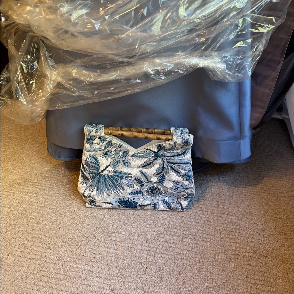 Floral Blue and White Women's Bag